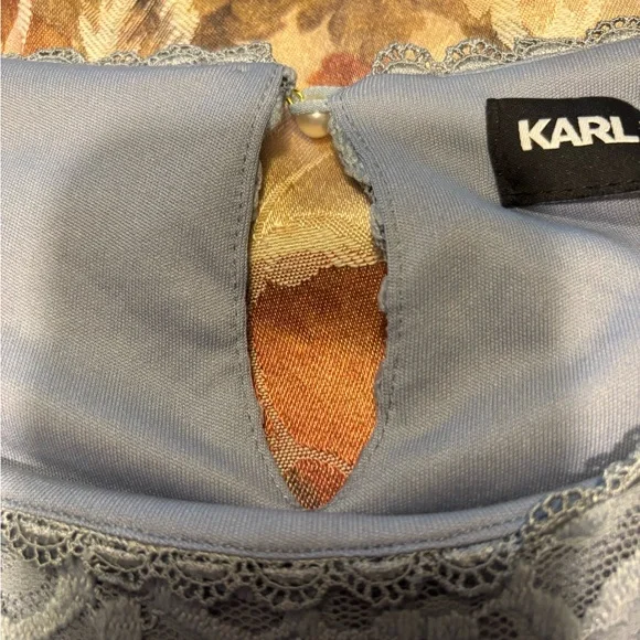 Karl Lagerfeld Lace Blouse - Light Blue - Picture 6 of 6